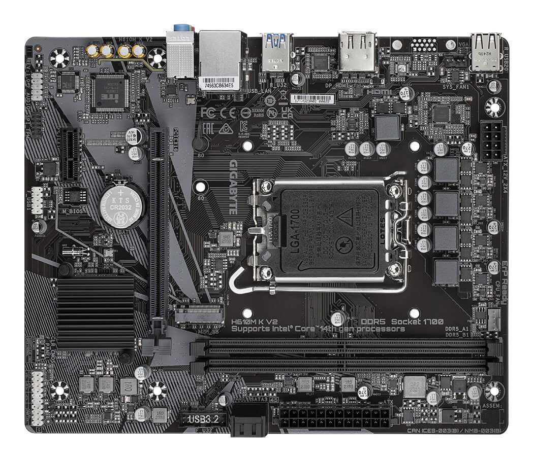 GIGABYTE H610M K V2 bundkort Intel H610 LGA 1700 micro ATX