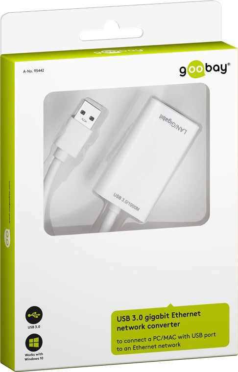 goobay Netværksadapter SuperSpeed USB 3.0 1Gbps Kabling
