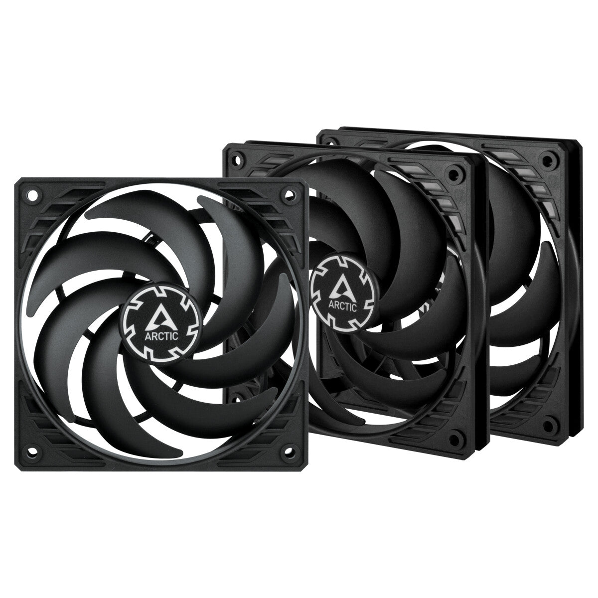 ARCTIC P12 Slim PWM PST Computerkabinet Ventilator 12 cm Sort 3 stk