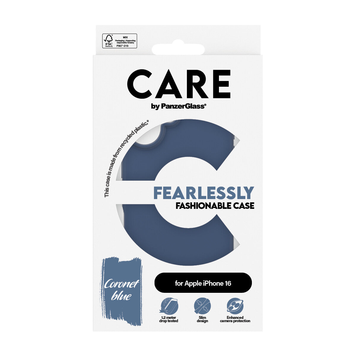 PanzerGlass CARE™ by ® Case Blå iPhone 16