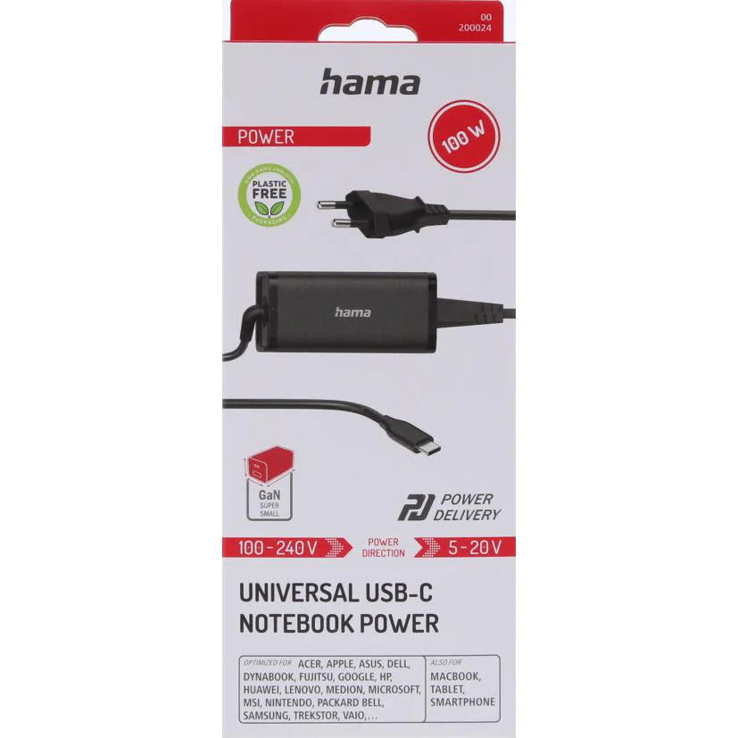 Notebook Power Supply USB-C Gan 100-240V 5-20V/100W Super Small
