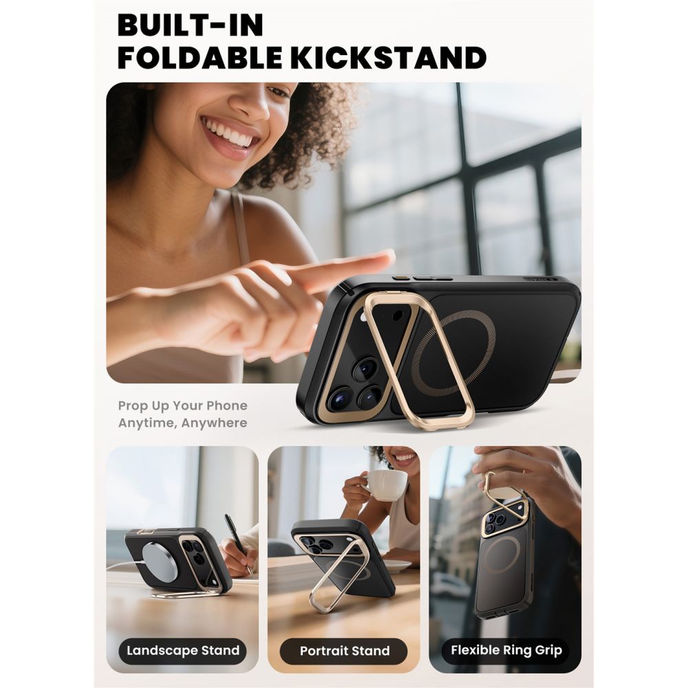 Supcase IBLSN Ares Flip Mag MagSafe Case til iPhone 17 Pro - Guld