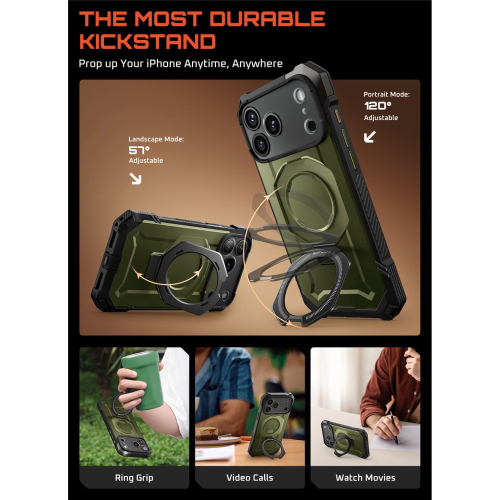 Supcase UB Grip Mag MagSafe Case til iPhone 17 Pro - Grøn