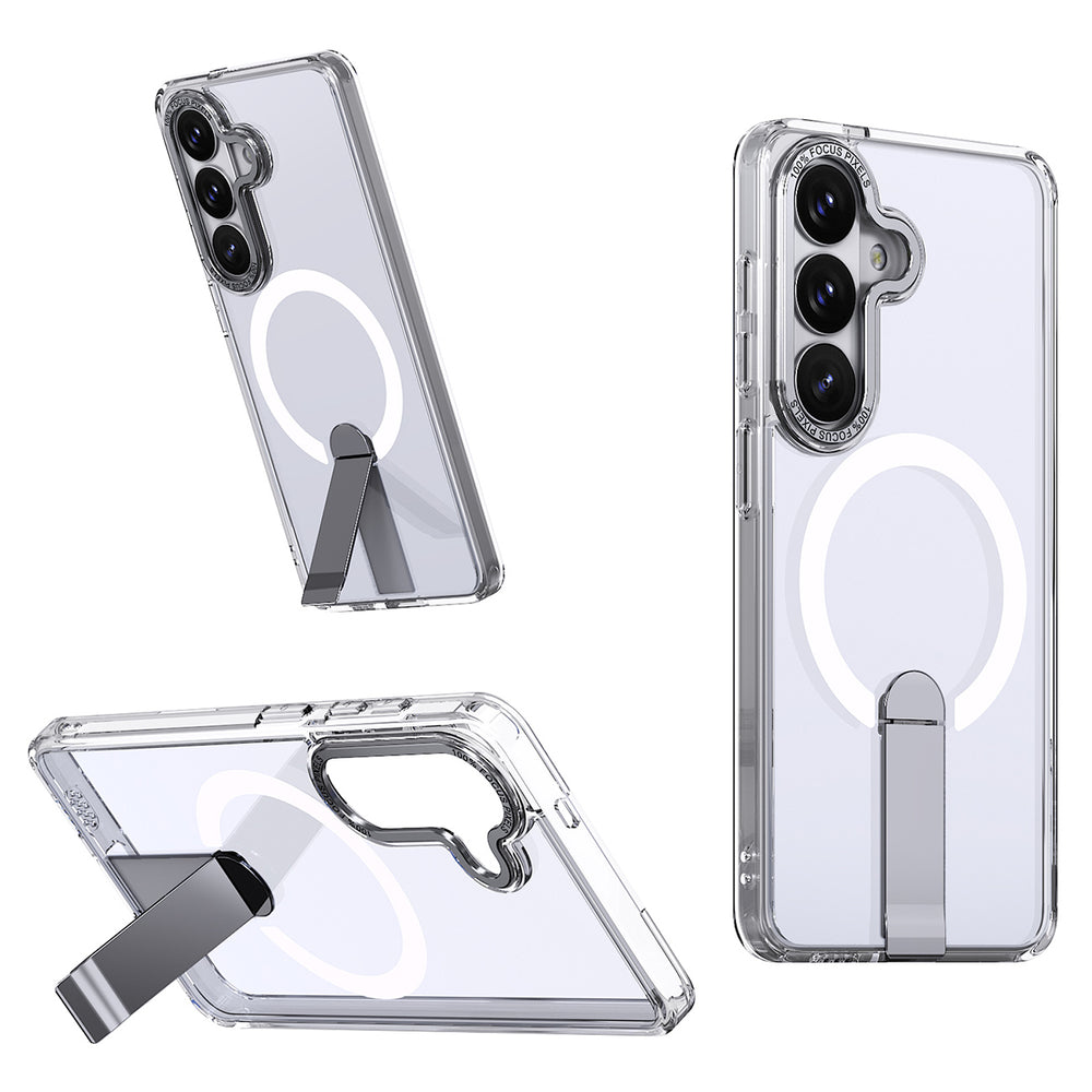 Hybrid Armor X Case til Samsung Galaxy S26 med Stand, Kompatibel med MagSafe - Transparent