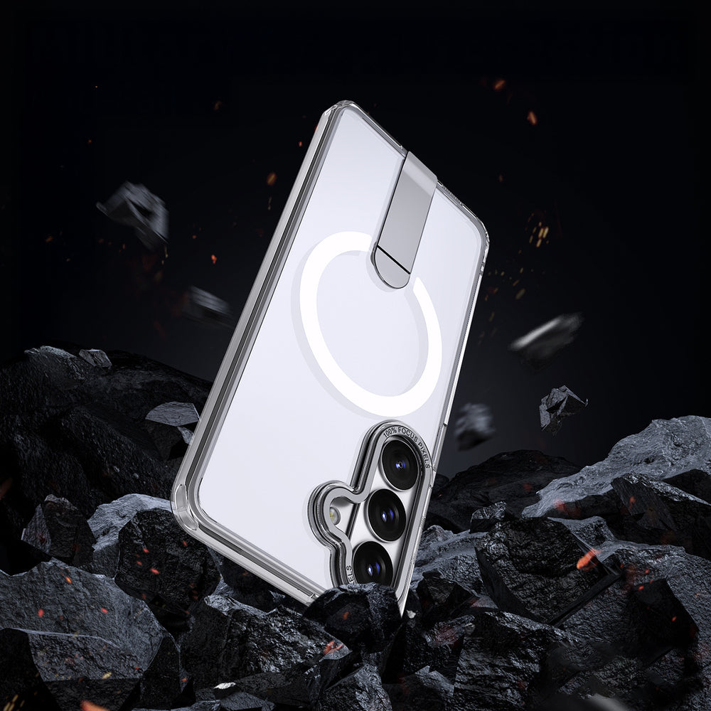 Hybrid Armor X Case til Samsung Galaxy S26 med Stand, Kompatibel med MagSafe - Transparent