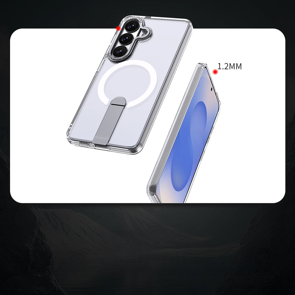 Hybrid Armor X Case til Samsung Galaxy S26 med Stand, Kompatibel med MagSafe - Transparent
