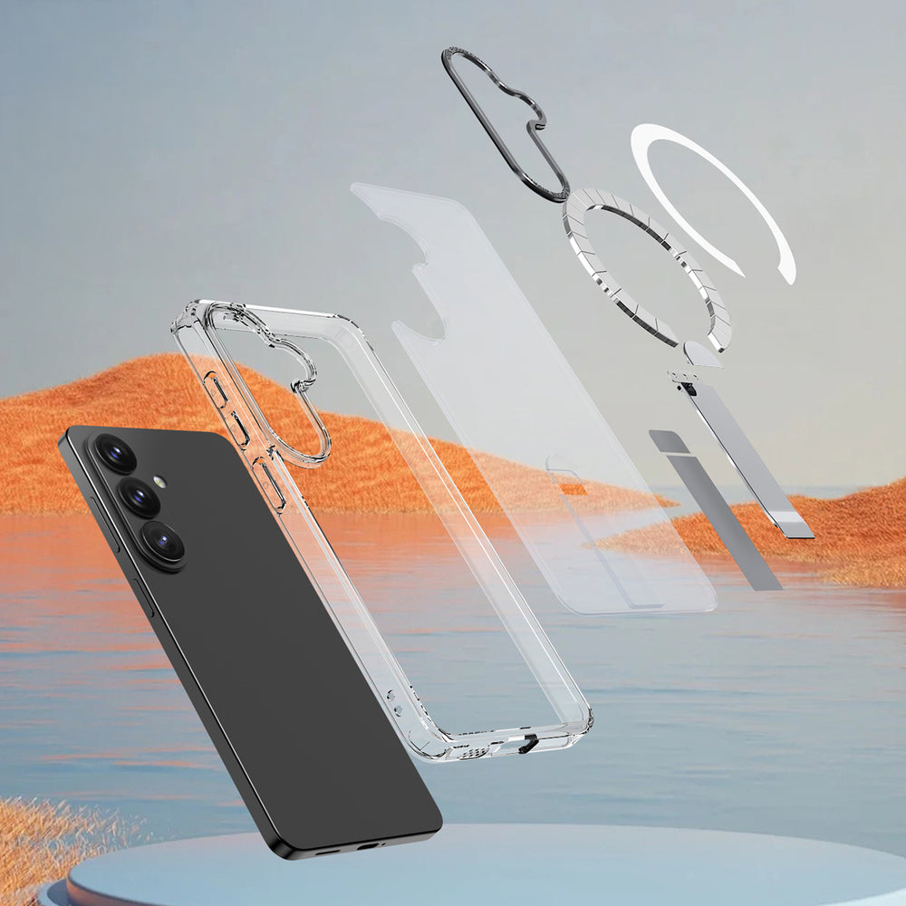 Hybrid Armor X Case til Samsung Galaxy S26 med Stand, Kompatibel med MagSafe - Transparent