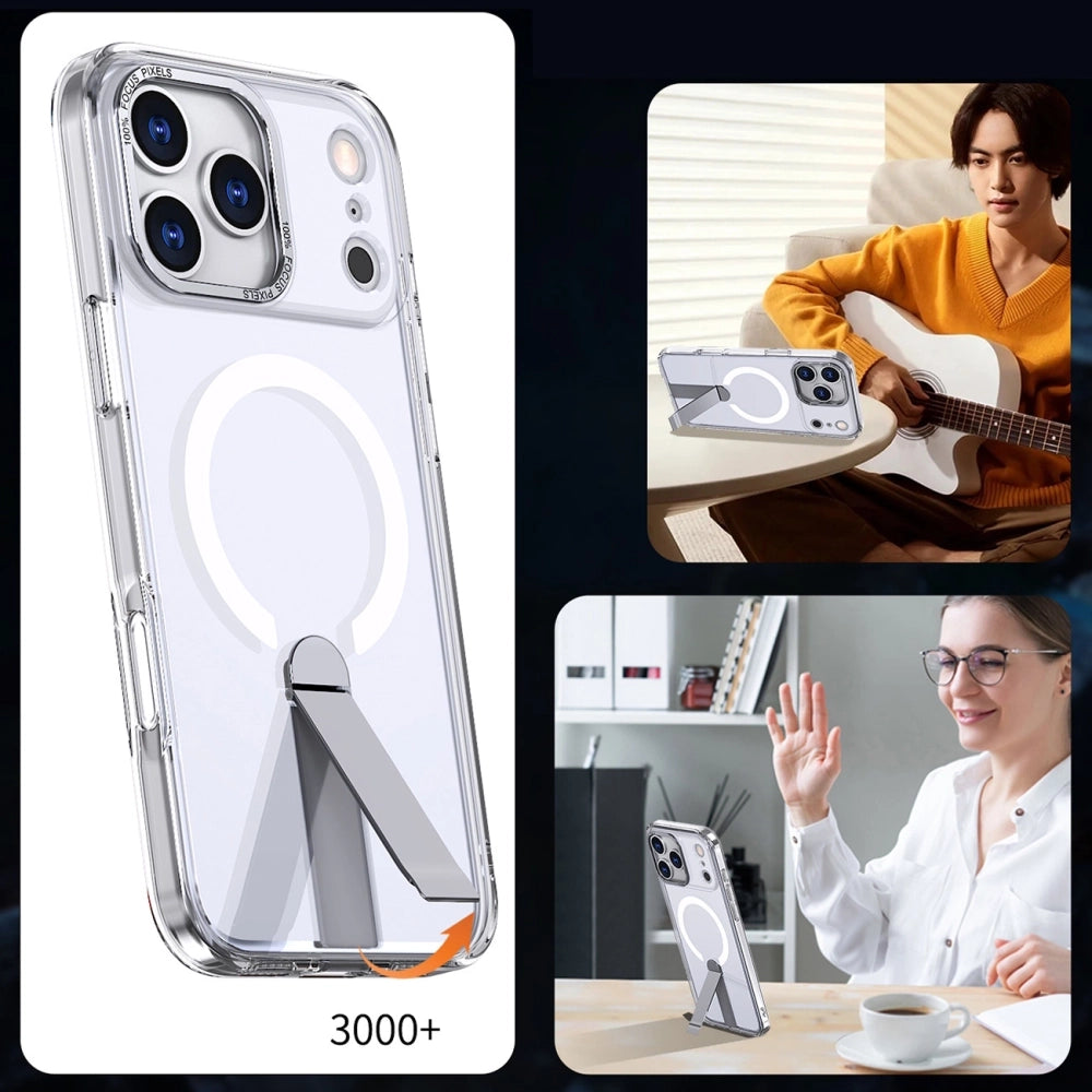 Hybrid Armor X Case til Samsung Galaxy S26 med Stand, Kompatibel med MagSafe - Transparent