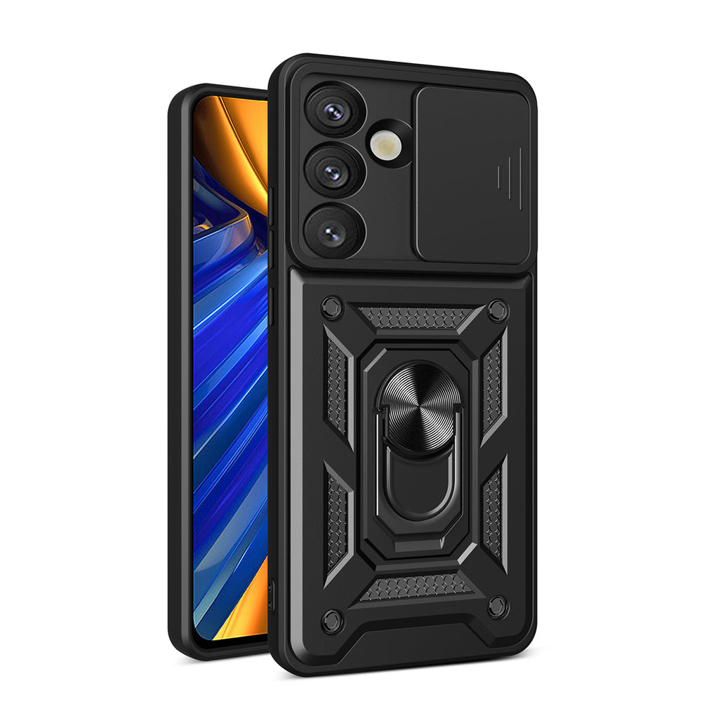 Hybrid Armor Camshield Case til Sasung Galaxy S26 Plus - sort