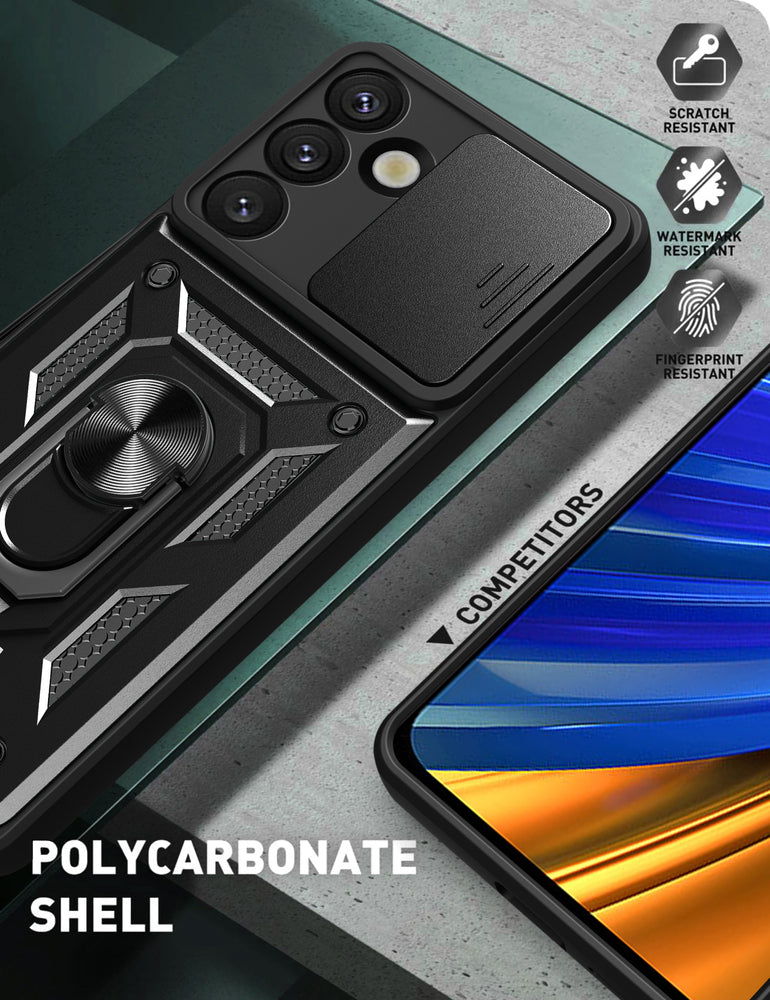 Hybrid Armor Camshield Case til Sasung Galaxy S26 Plus - sort