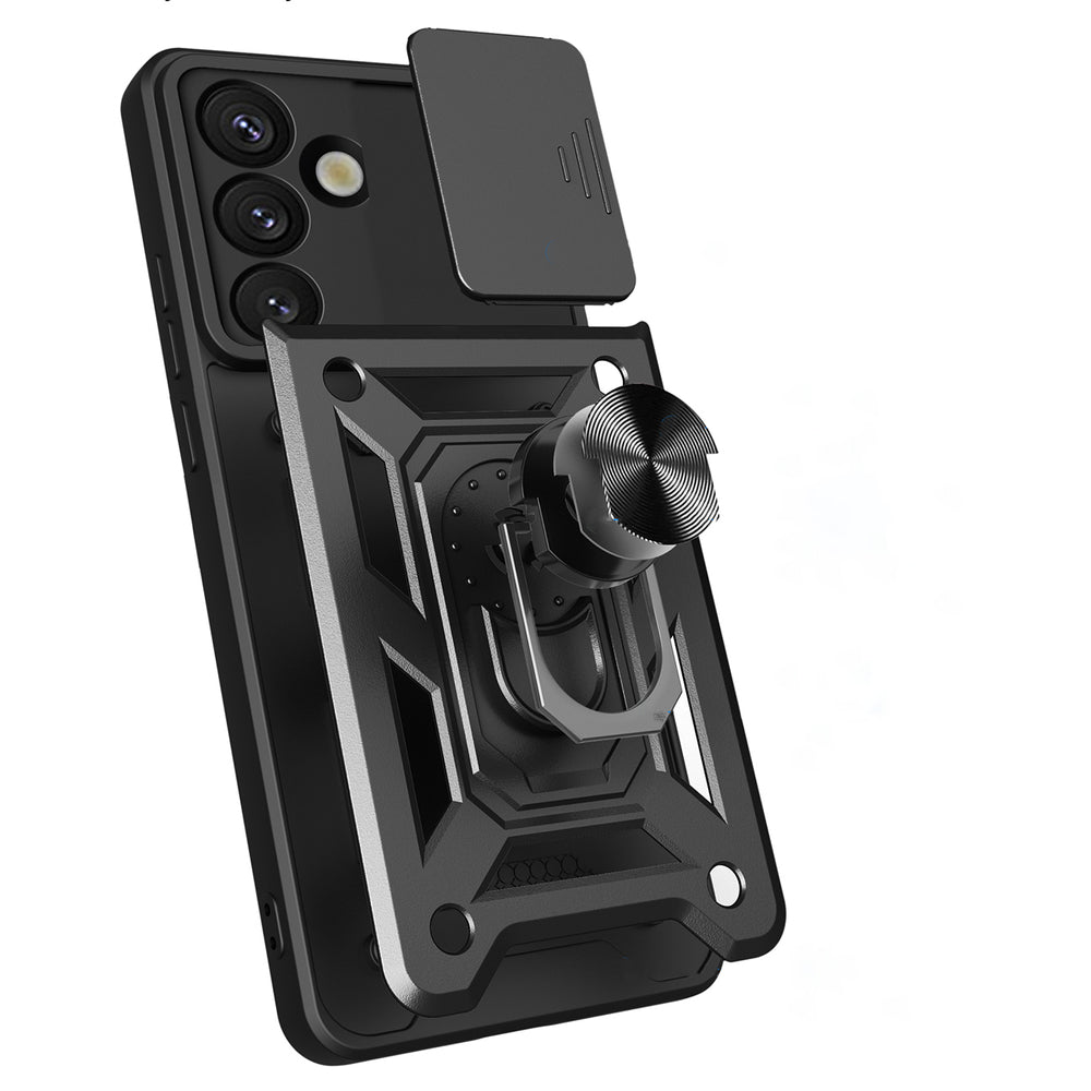 Hybrid Armor Camshield Case til Sasung Galaxy S26 Plus - sort