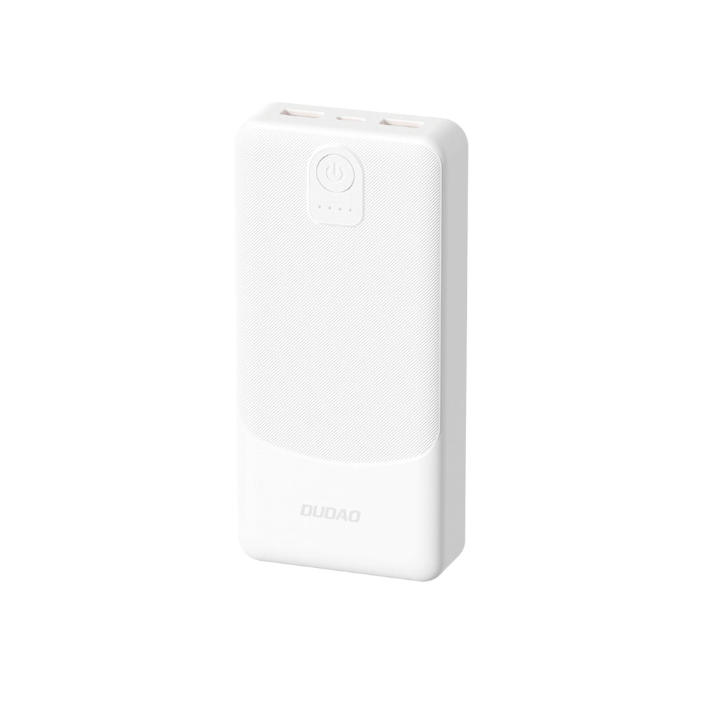Powerbank Dudao K10 10000mAh 2.4A 2 x USB-A - hvid