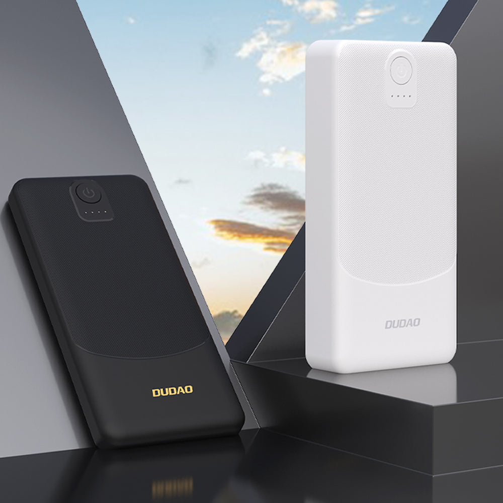 Powerbank Dudao K10 10000mAh 2.4A 2 x USB-A - hvid