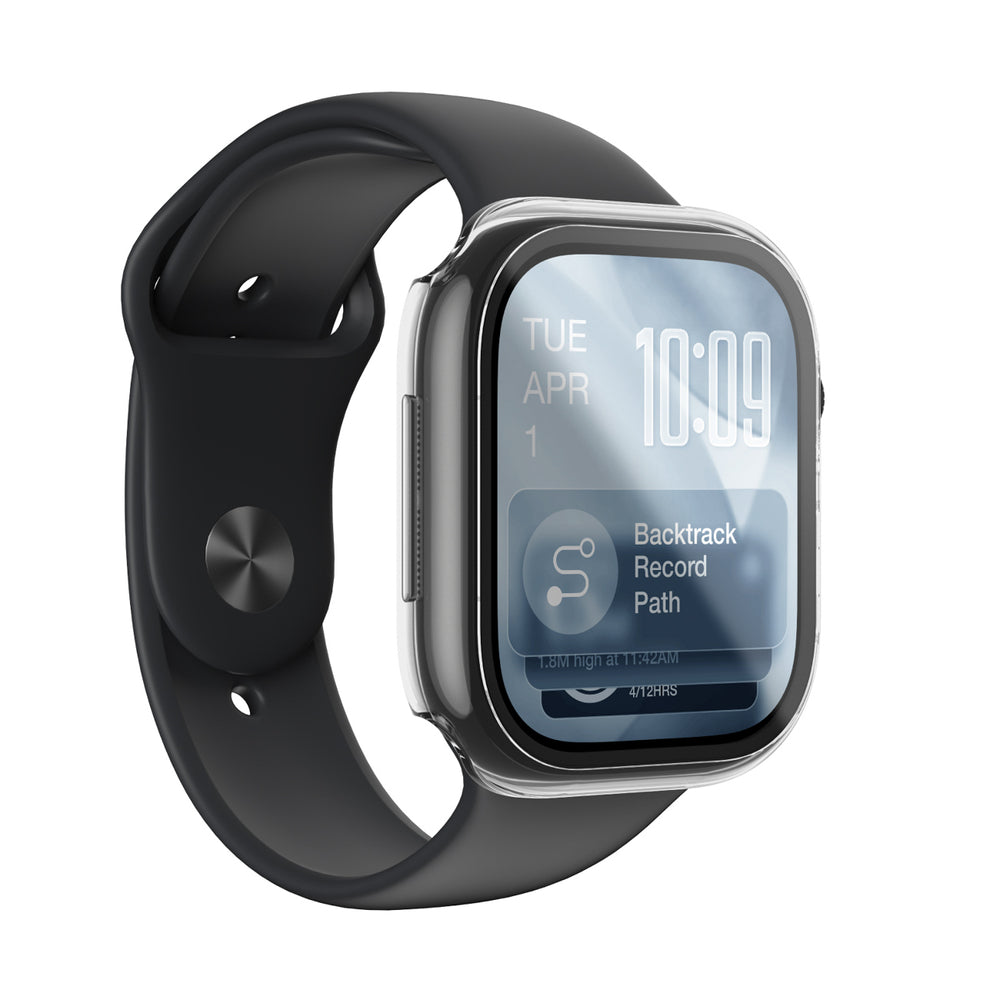 AmazingThing Radix Glass skærmbeskytter med etui til Apple Watch Series 11 46mm - Clear