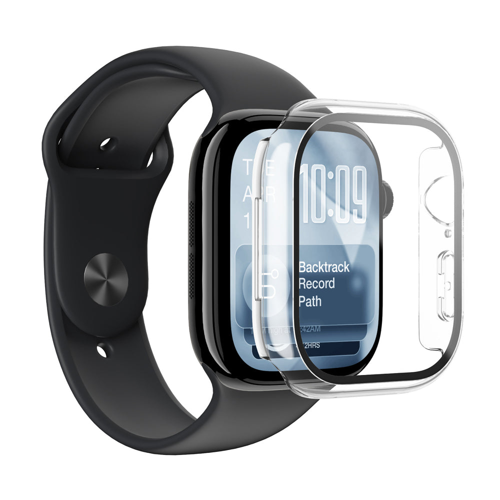 AmazingThing Radix Glass skærmbeskytter med etui til Apple Watch Series 11 46mm - Clear