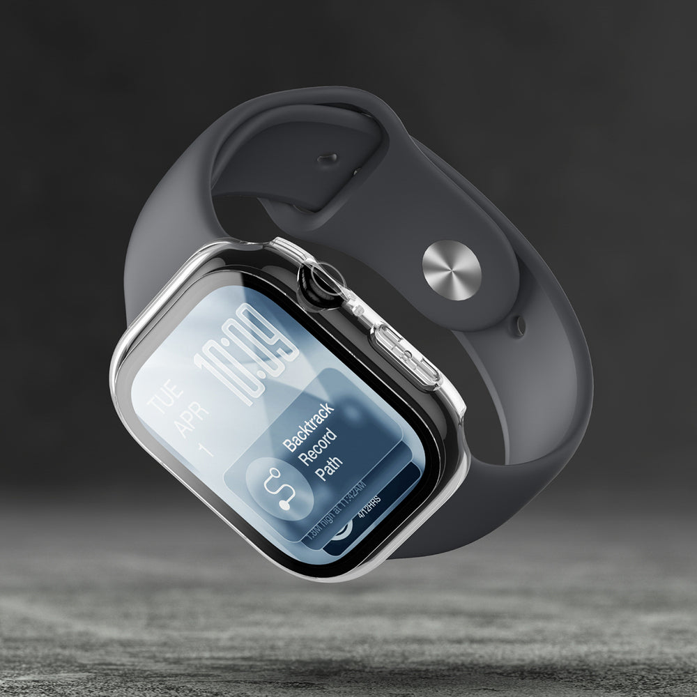 AmazingThing Radix Glass skærmbeskytter med etui til Apple Watch Series 11 46mm - Clear