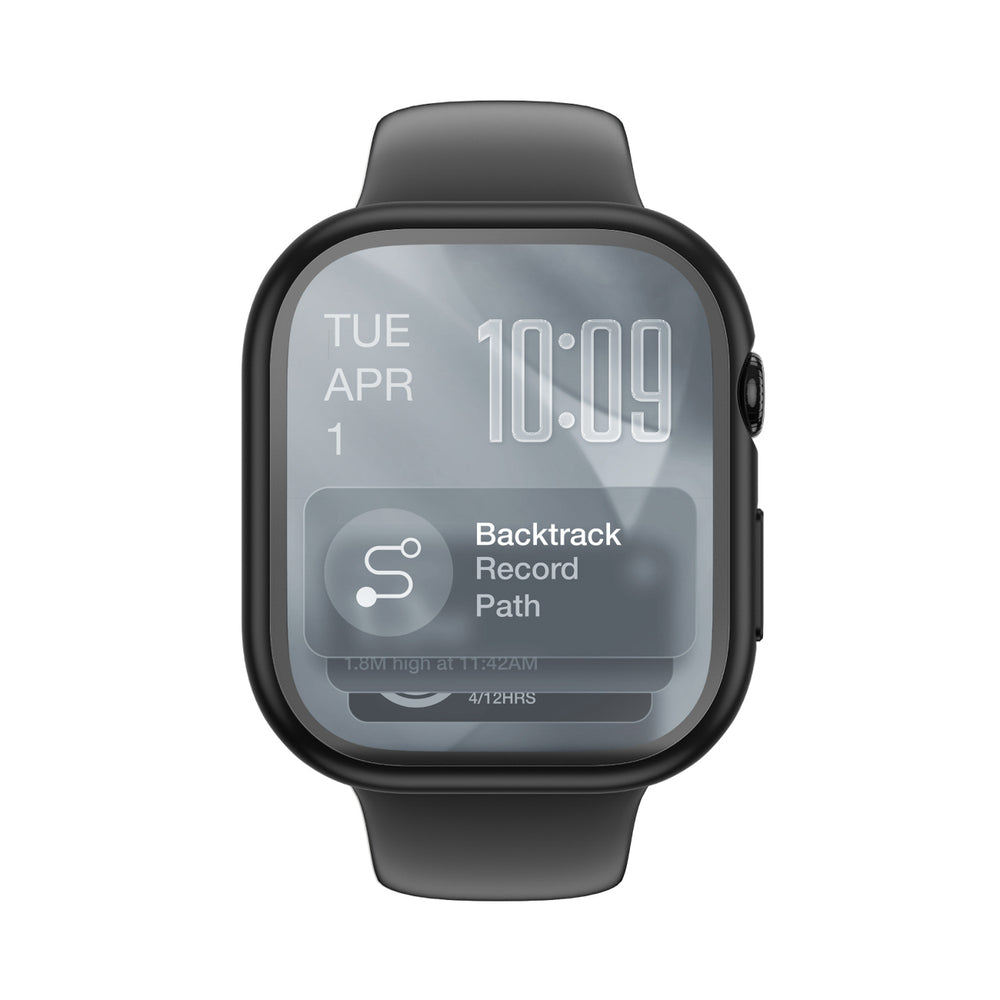 AmazingThing Radix Glass Screen Protector med Case til Apple Watch Series 11 46mm - sort