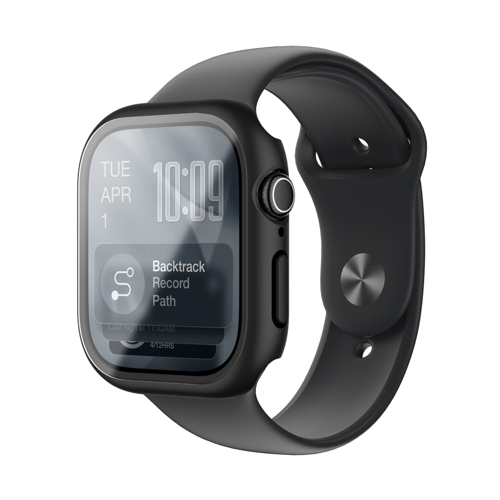 AmazingThing Radix Glass Screen Protector med Case til Apple Watch Series 11 46mm - sort