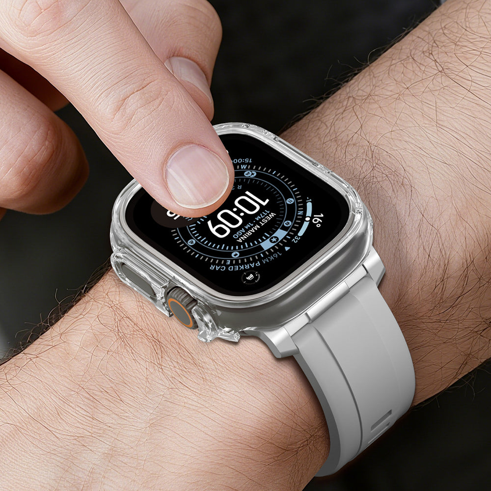AmazingThing minimalt beskyttelsesfodral til Apple Watch UItra 3 49mm - gennemsigtigt