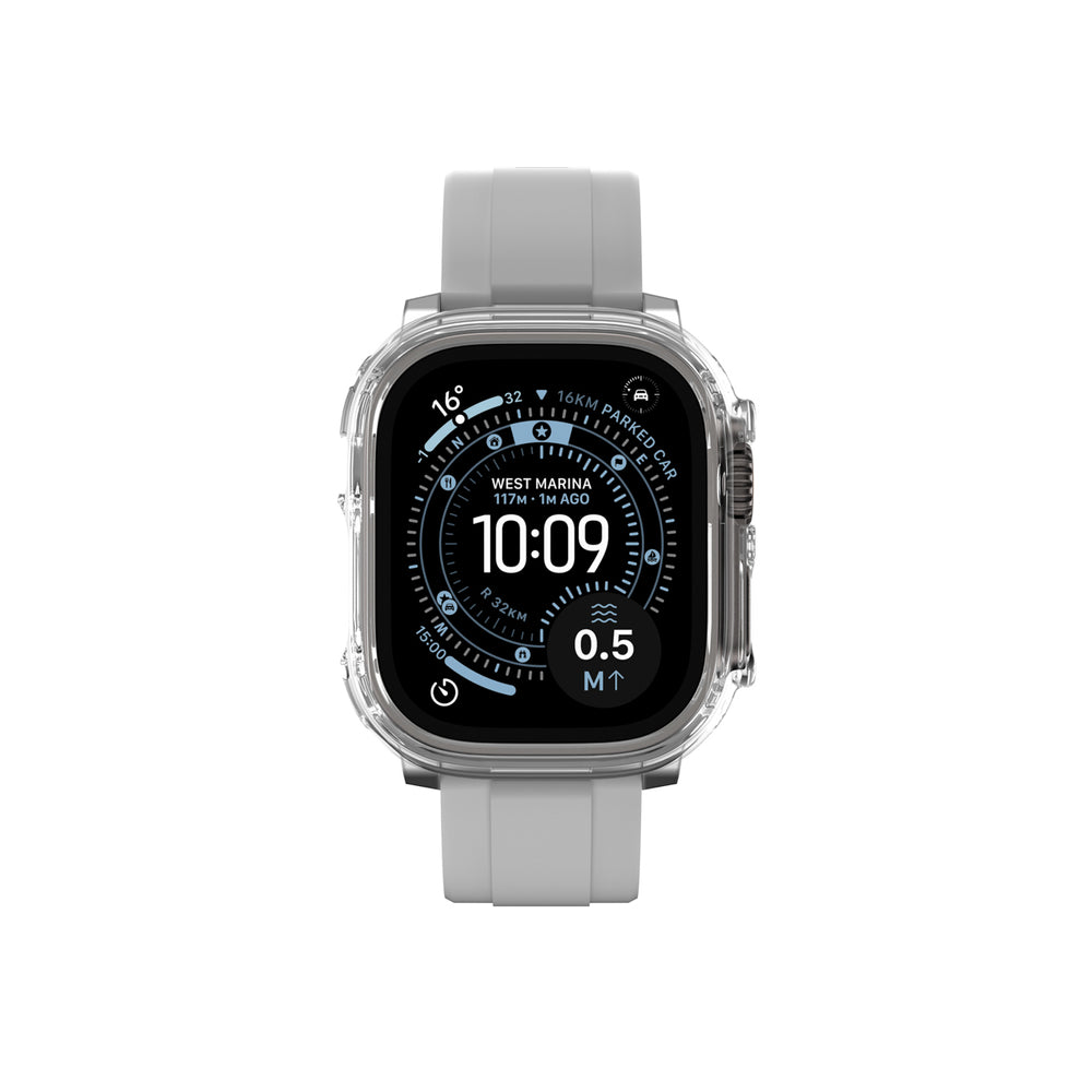 AmazingThing minimalt beskyttelsesfodral til Apple Watch UItra 3 49mm - gennemsigtigt