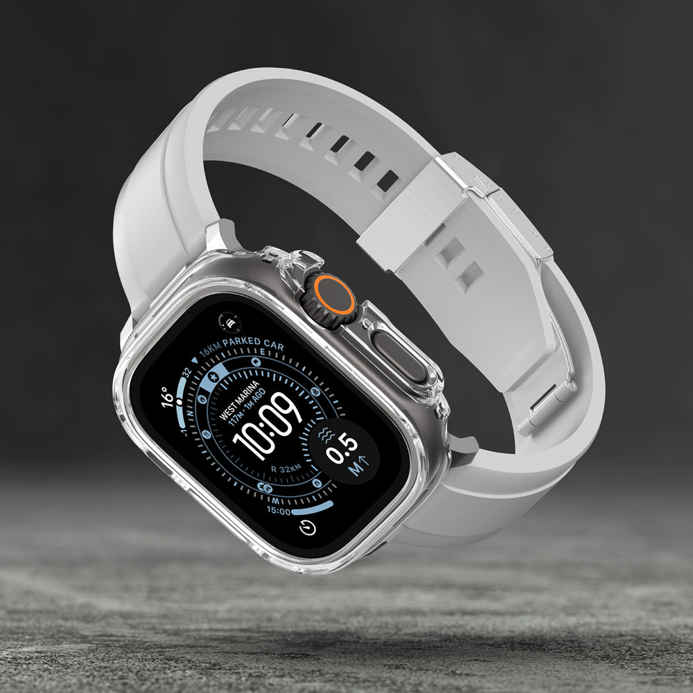 AmazingThing minimalt beskyttelsesfodral til Apple Watch UItra 3 49mm - gennemsigtigt