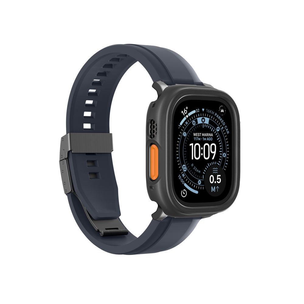 AmazingThing minimalt beskyttelsesfodral til Apple Watch UItra 3 49mm - sort