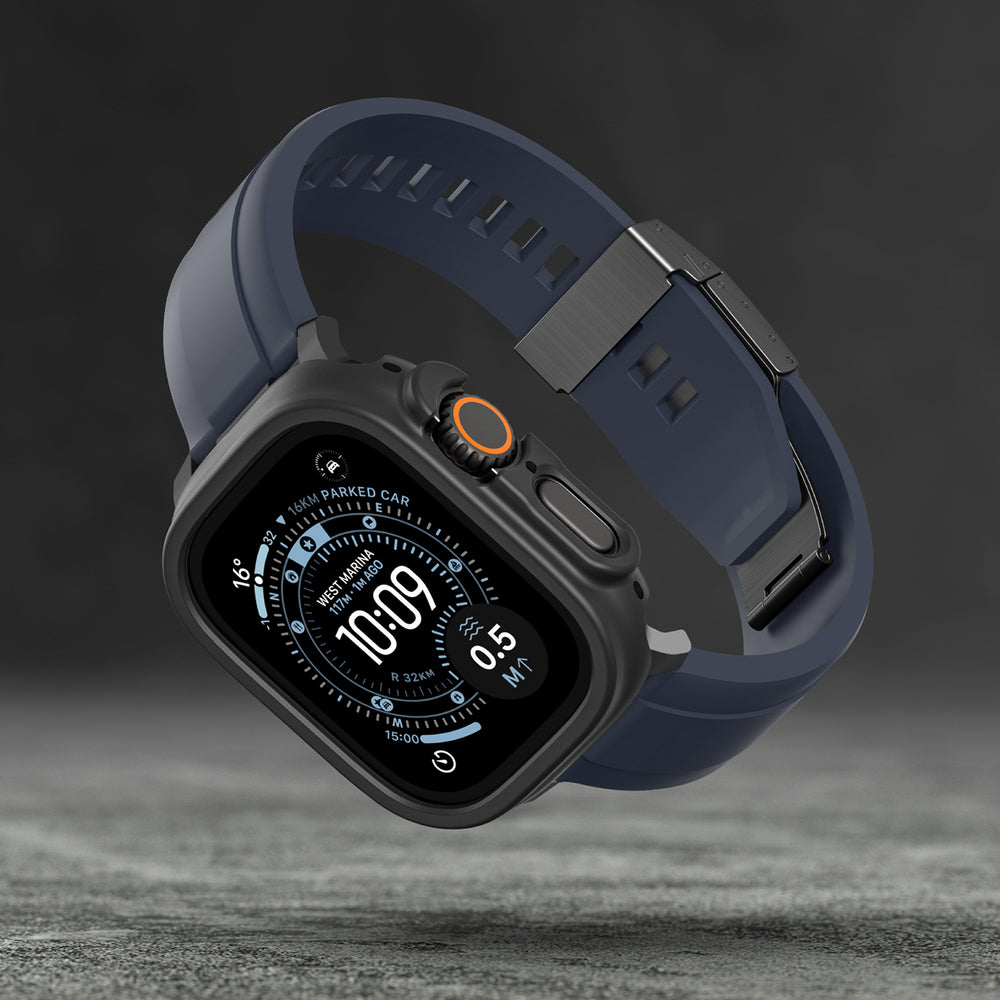 AmazingThing minimalt beskyttelsesfodral til Apple Watch UItra 3 49mm - sort