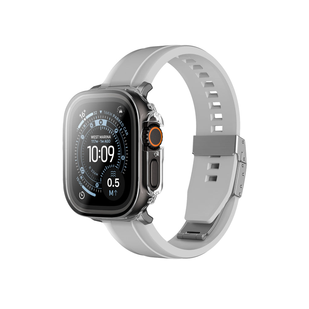 AmazingThing Radix Glass Screen Protector med Case til Apple Watch UItra 3 49mm - Clear