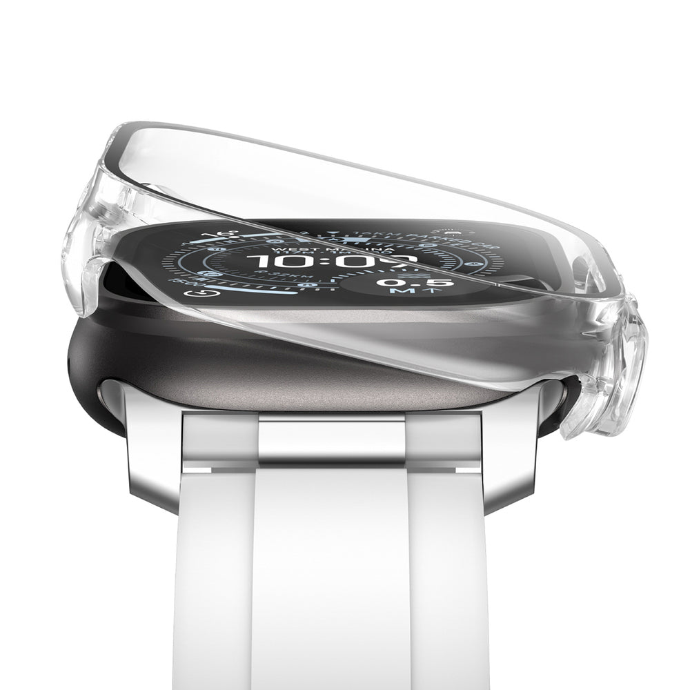 AmazingThing Radix Glass Screen Protector med Case til Apple Watch UItra 3 49mm - Clear