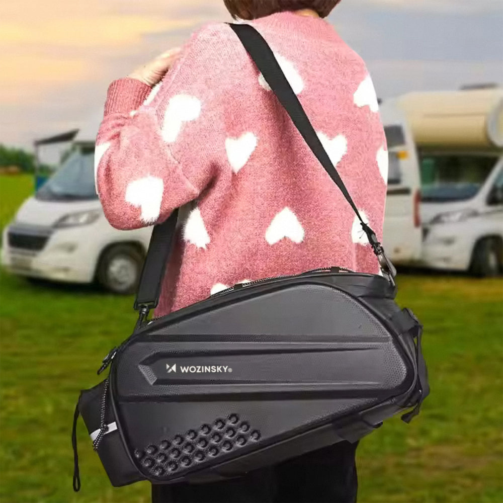 Wozinsky cykelbag med lang rem og udvidelige sidelommer - sort