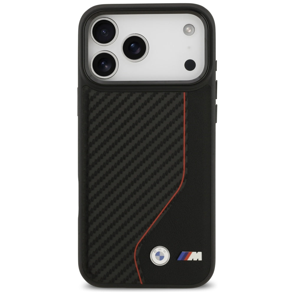 BMW M Carbon Line & Logo MagSafe Case til iPhone 17 Pro Max - Rød