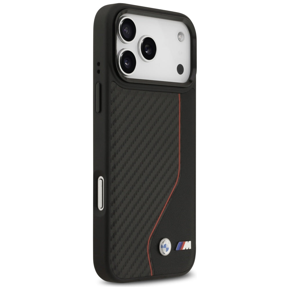 BMW M Carbon Line & Logo MagSafe Case til iPhone 17 Pro Max - Rød