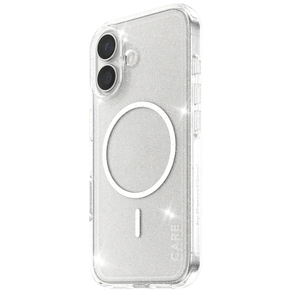 CARE af PanzerGlass Flagship Urban Explorer Case w. White MagSafe til iPhone 17 - Clear Glitter