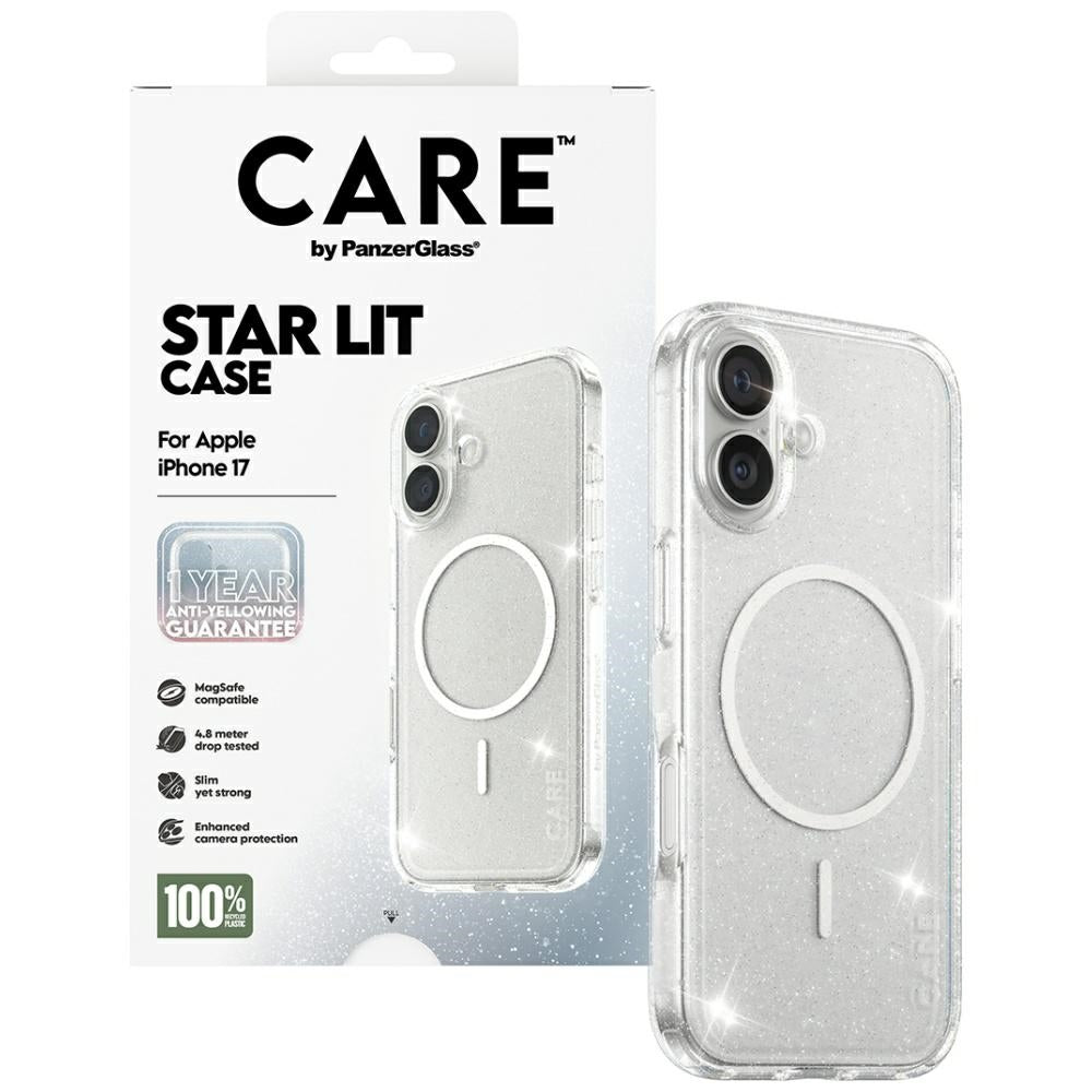 CARE af PanzerGlass Flagship Urban Explorer Case w. White MagSafe til iPhone 17 - Clear Glitter