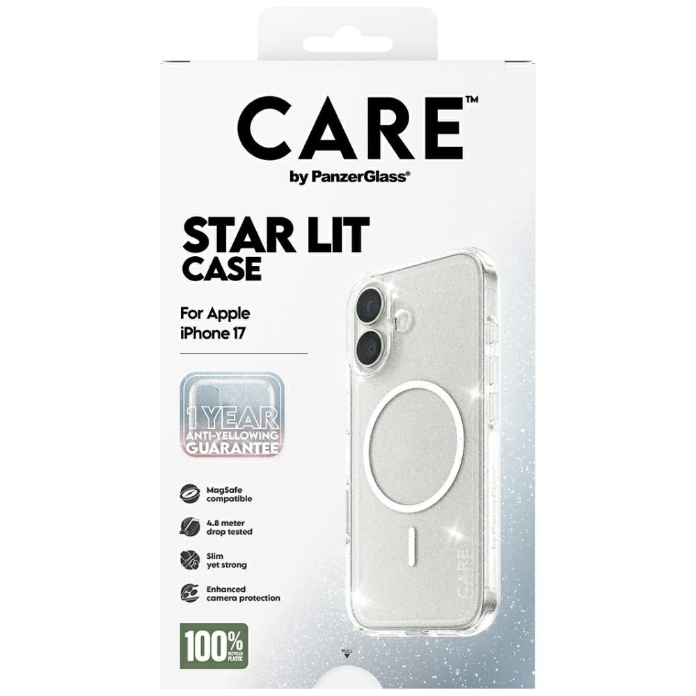 CARE af PanzerGlass Flagship Urban Explorer Case w. White MagSafe til iPhone 17 - Clear Glitter