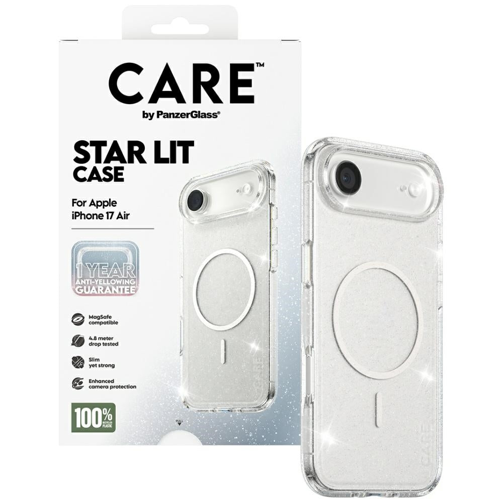 CARE af PanzerGlass Flagship Urban Explorer Case w. White MagSafe til iPhone Air - Clear Glitter