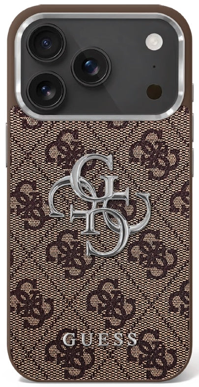 Guess 4G Big 4G Classic Logo case for iPhone 17 - brown and silver