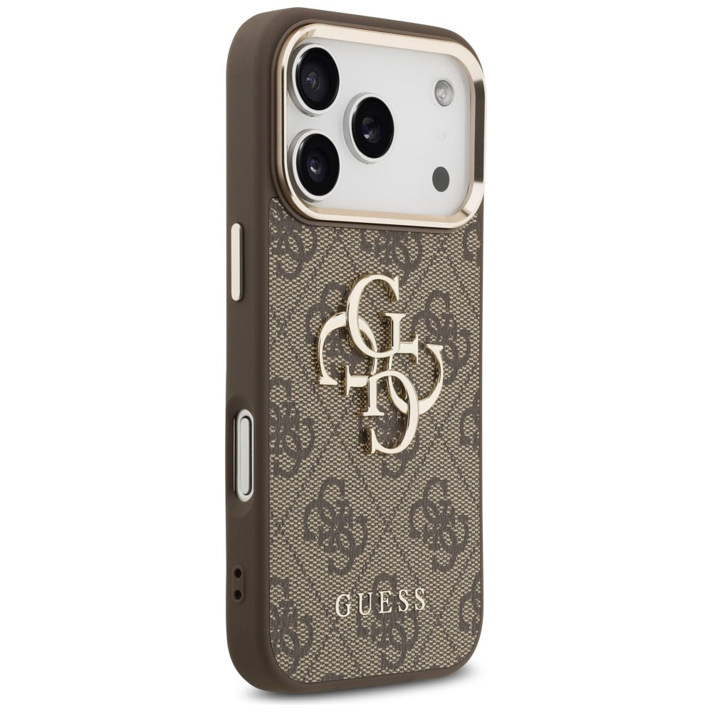Guess 4G Big 4G Classic Logo Case for iPhone 17 Pro - Brown and Gold