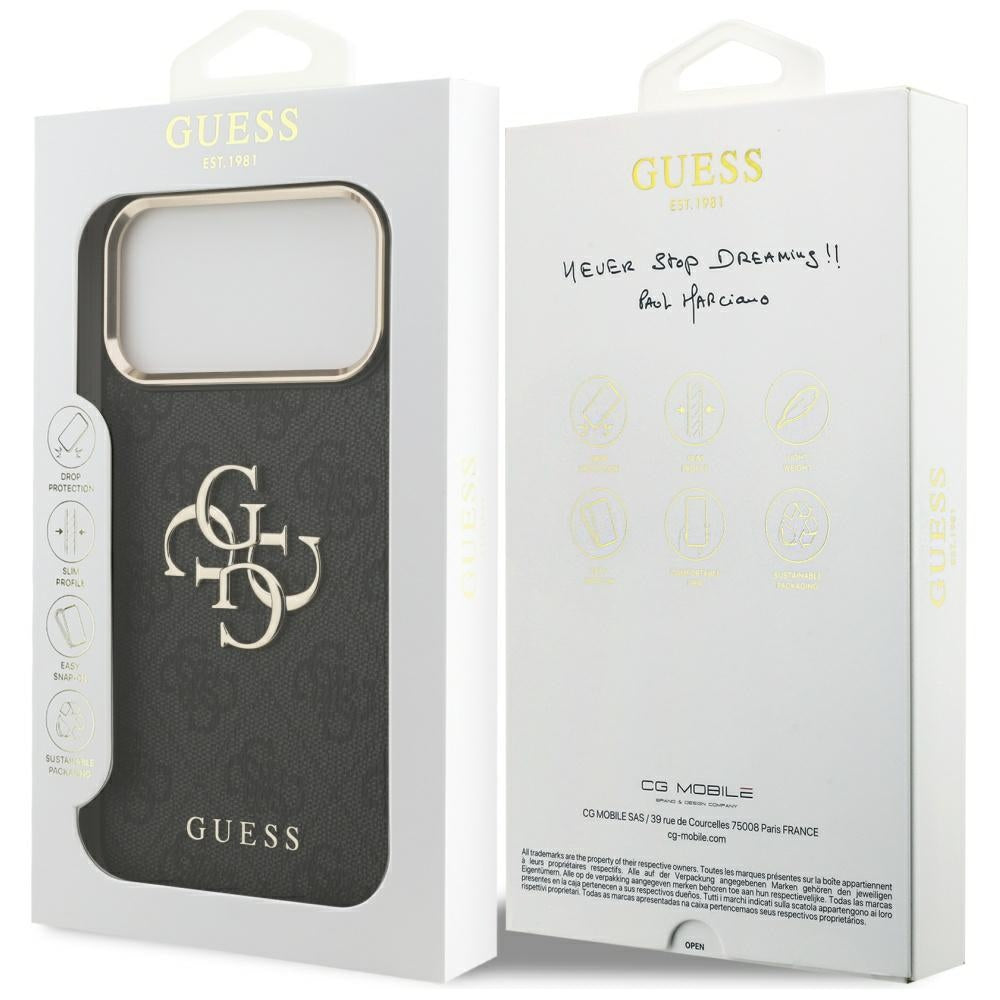 Guess 4G Big 4G Classic Logo Case for iPhone 17 Pro Max - Black and Gold