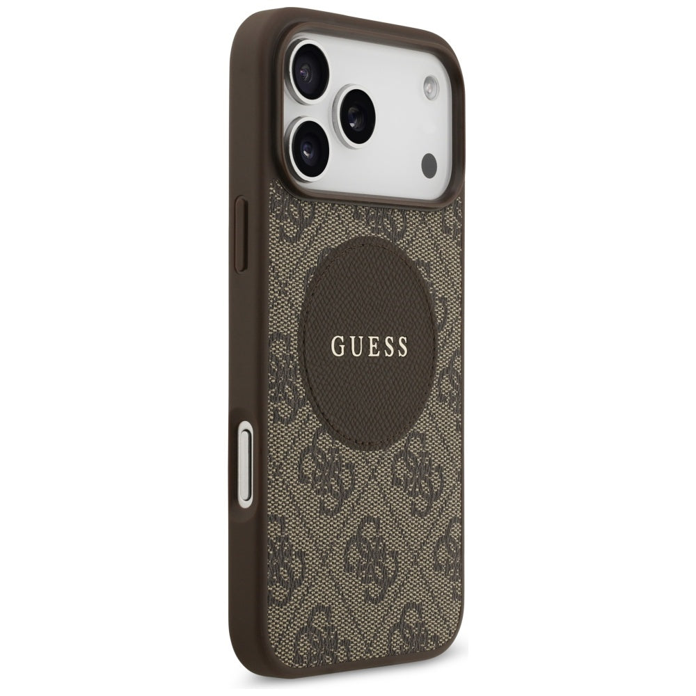 Guess 4G Circle Classic Logo MagSafe-hylster til iPhone 17 Pro Max - brun