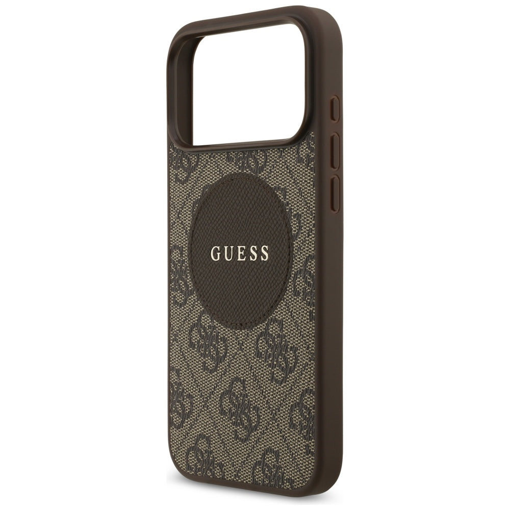 Guess 4G Circle Classic Logo MagSafe-hylster til iPhone 17 Pro Max - brun