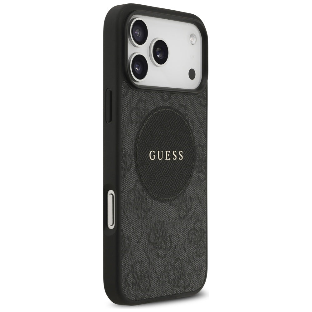 Guess 4G Circle Classic Logo MagSafe-hylster til iPhone 17 Pro Max - sort