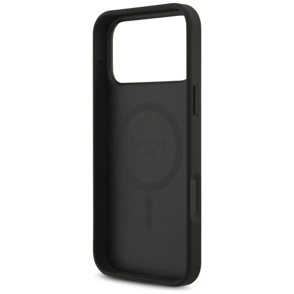 Guess 4G Circle Classic Logo MagSafe-hylster til iPhone 17 Pro Max - sort