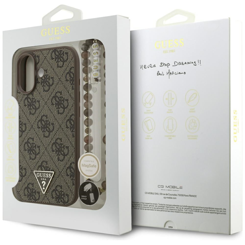 Guess 4G Strap Triangle Logo MagSafe-fodral til iPhone 17 - brun