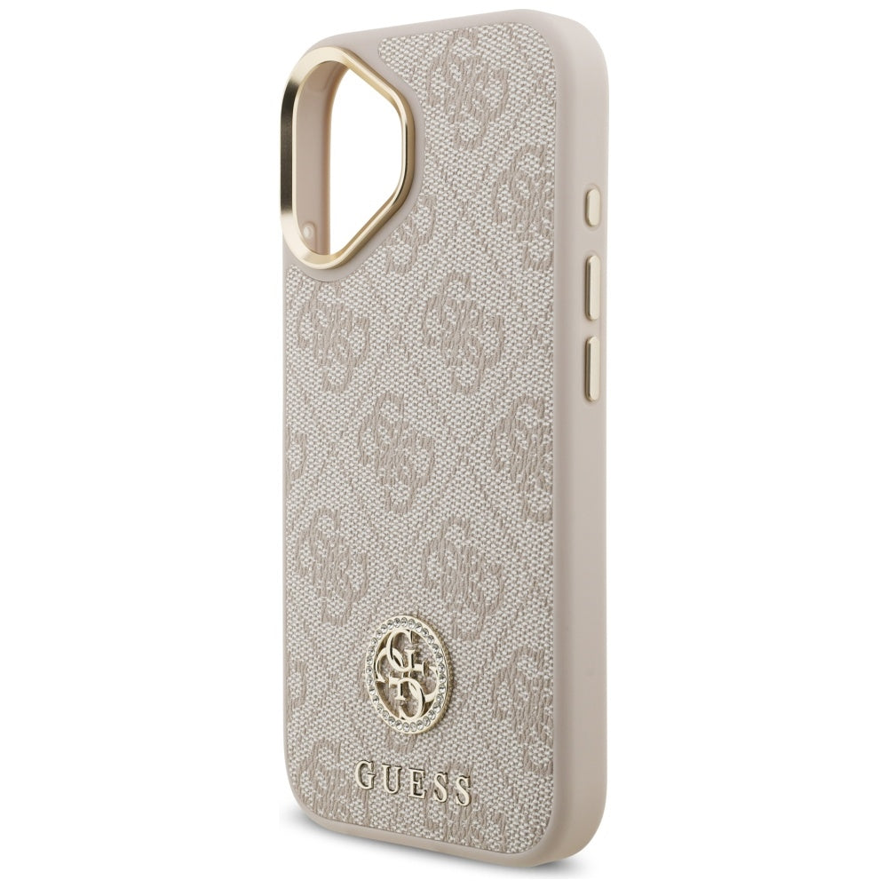 Guess 4G Strass Logo MagSafe Case til iPhone 17 - Pink