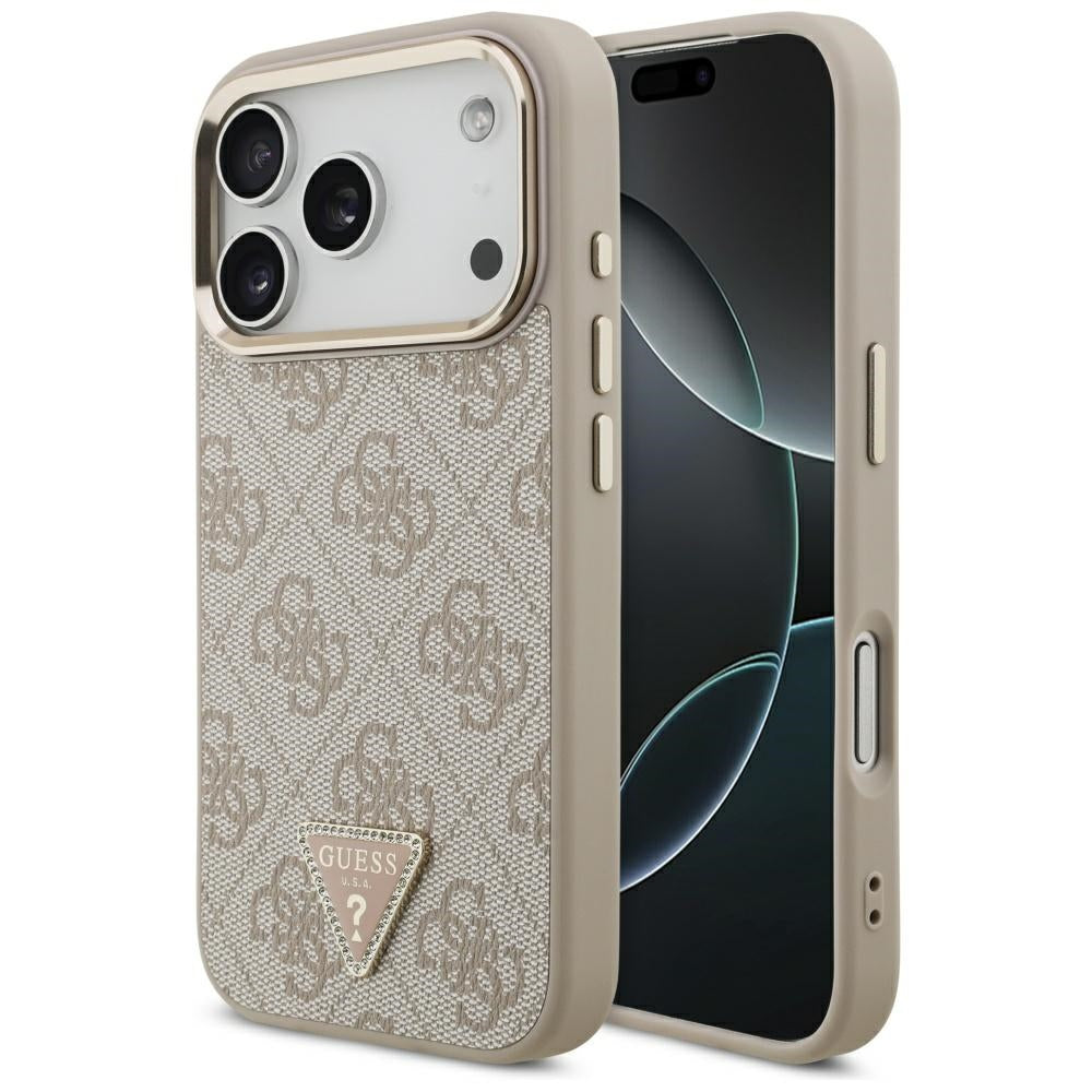 Guess 4G Triangle Logo MagSafe Case for iPhone 17 Pro - Rose Gold