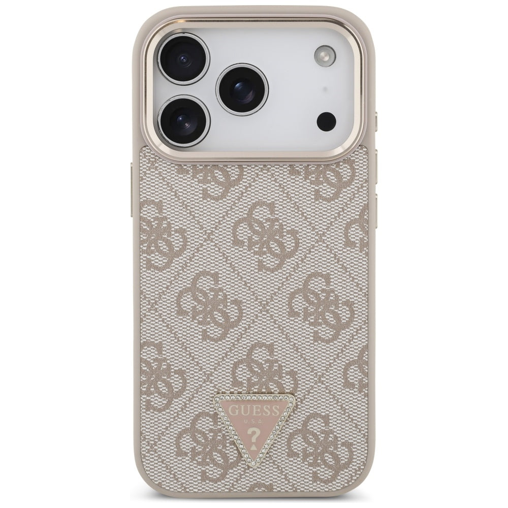 Guess 4G Triangle Logo MagSafe Case for iPhone 17 Pro - Rose Gold