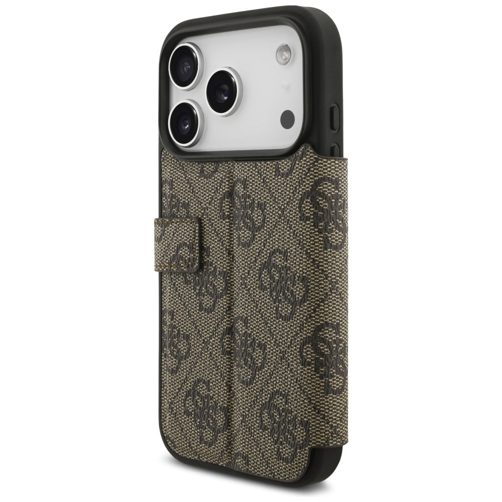 Guess Book 4G Metal Logo Case for iPhone 17 Pro - Brown