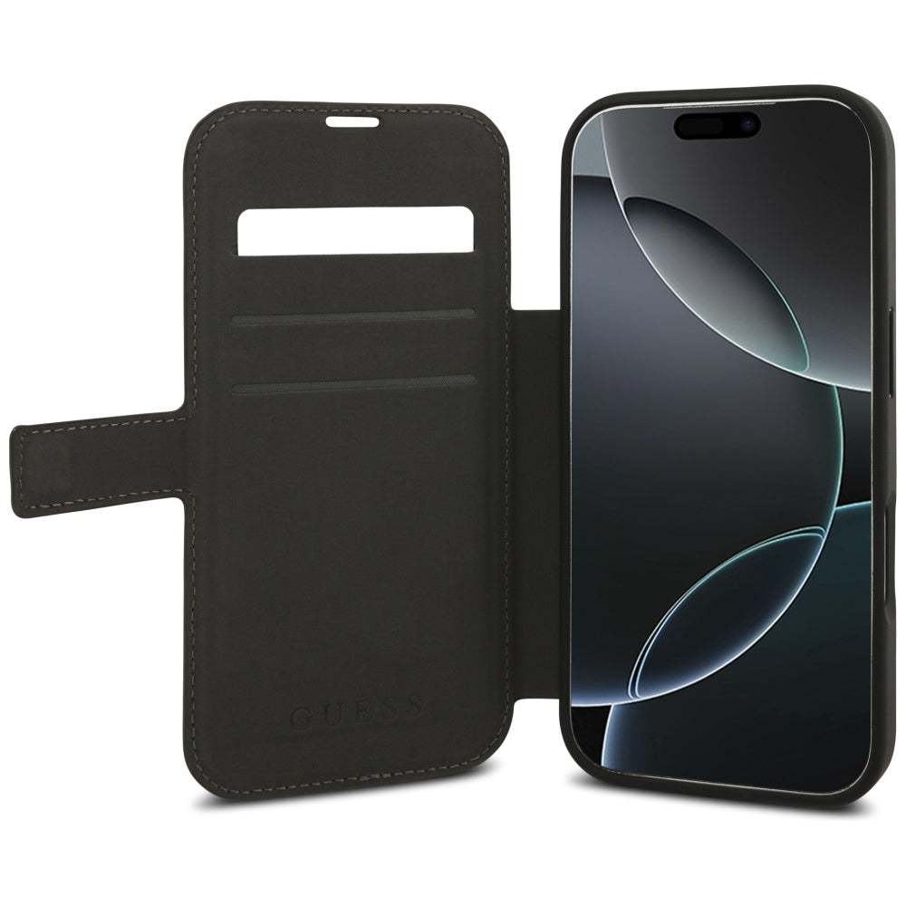 Guess Book 4G Metal Logo Case for iPhone 17 Pro - Brown