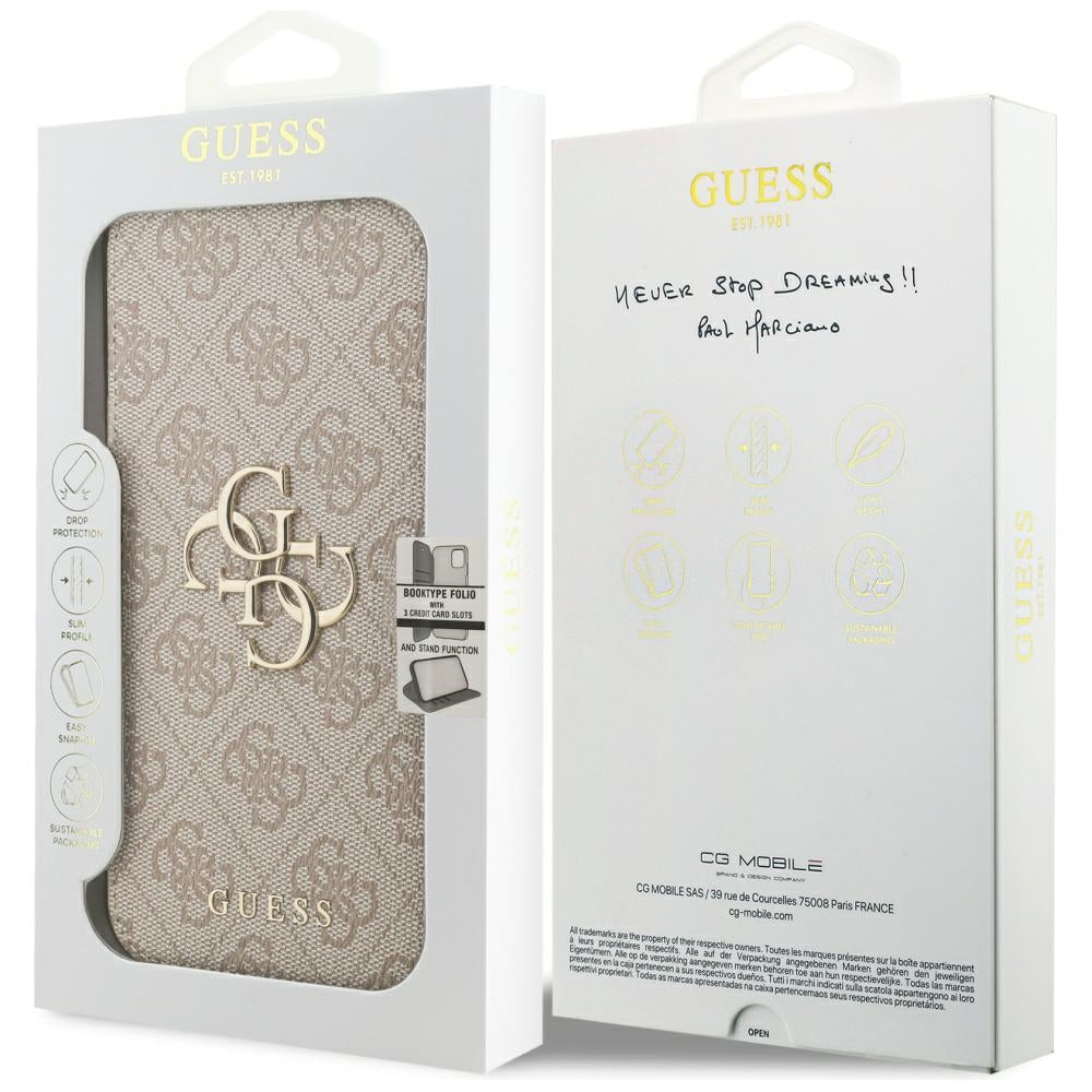 Guess Book 4G Metal Logo Case for iPhone 17 Pro Max - Pink
